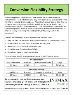 Conversion Flexibility Strategy