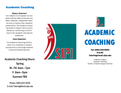 academic coaching - Southwestern Indian Polytechnic Institute