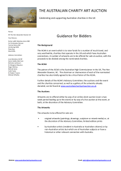 THE AUSTRALIAN CHARITY ART AUCTION Guidance for Bidders