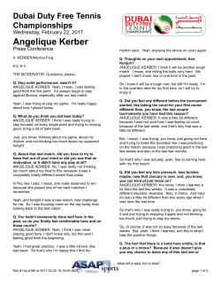 Angelique Kerber - Dubai Duty Free Tennis Championships