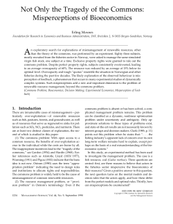 Not Only the Tragedy of the Commons: Misperceptions of
