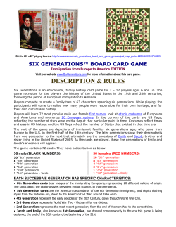 Rules to play Six Generations Card Board Game