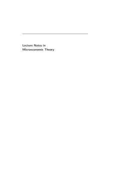 Lecture notes in microeconomic theory : the economic