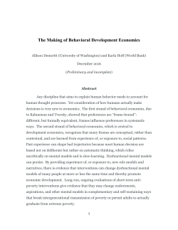 The Making of Behavioral Development Economics