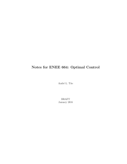 Notes for ENEE 664: Optimal Control