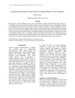 An Exploratory Study of Touch Zones in College Students on Two