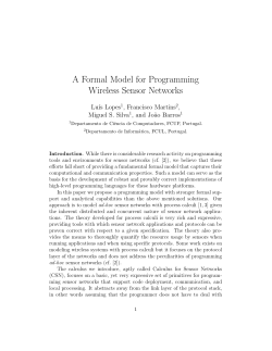 A Formal Model for Programming Wireless Sensor