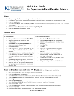 Quick Start Guide for Departmental Multifunction Printers