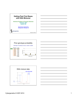 Getting Past First Bayes with DNA Mixtures Prior genotype