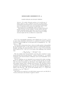 KOBAYASHI GEODESICS IN Ag Introduction Let Y be a non