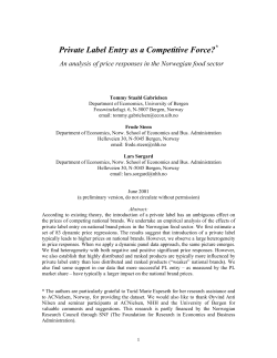 Private Label Entry as a Competitive Force?*