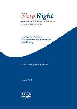 Machinery Planned Maintenance and Condition
