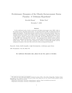 Evolutionary Dynamics of the Obesity