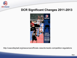 DCR Significant Changes 2011-2013