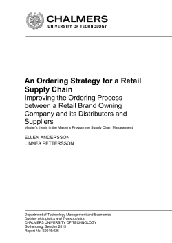 An Ordering Strategy for a Retail Supply Chain