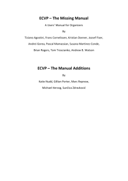 ECVP organizers manual