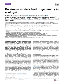 Do simple models lead to generality in ecology?