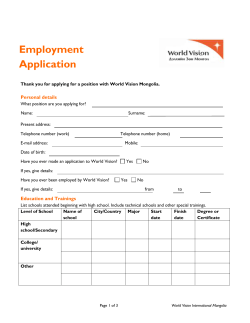 application form - World Vision International