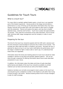 Guidelines for Touch Tours - Doing Things Differently