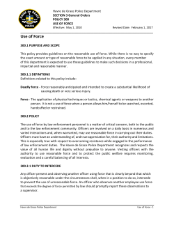 Use of Force - City of Havre de Grace