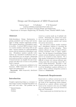 Design and Development of MDO Framework - CASDE