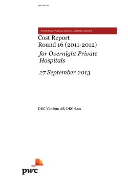 National Hospital Cost Data Collection, Overnight Private Hospitals