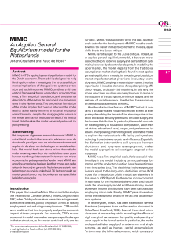 MIMIC An Applied General Equilibrium model for the Netherlands