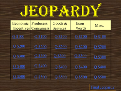 Jeopardy - Solon City Schools