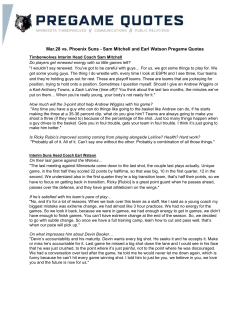 Mar.28 vs. Phoenix Suns - Sam Mitchell and Earl Watson Pregame