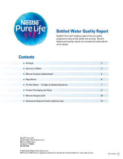 Nestle PureLife Quality Report
