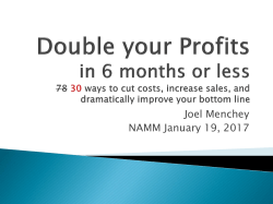 Double your Profits in 6 months or less 78 ways to cut
