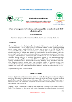 Effect of one period of training on hemoglobin, hematocrit and RBC