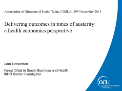 Benefits/costs - Social Work Scotland