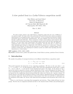 A slow pushed front in a Lotka-Volterra competition model