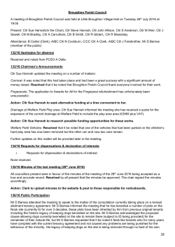 Minutes 160726 - Broughton Parish Council