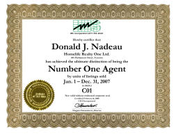 Donald J. Nadeau Number One Agent