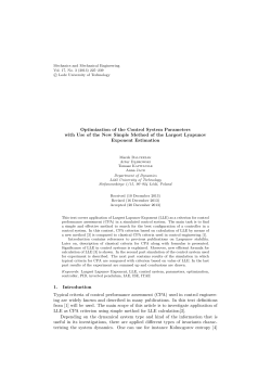 Optimization of the Control System Parameters with Use of the New