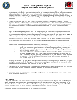 Robert E Lee High School Key Club Dodgeball Tournament Rules