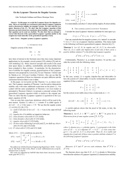 On the Lyapunov Theorem for Singular Systems