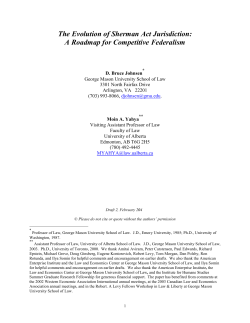 The Evolution of Sherman Act Jurisdiction: A Roadmap for