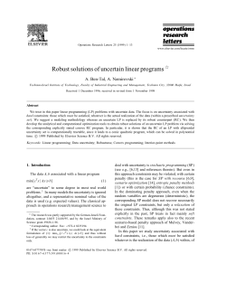 Robust solutions of uncertain linear programs