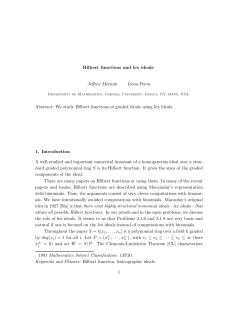 Hilbert functions and lex ideals