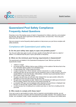 QUEENSLAND POOL SAFETY COMPLIANCE * FAQ*S