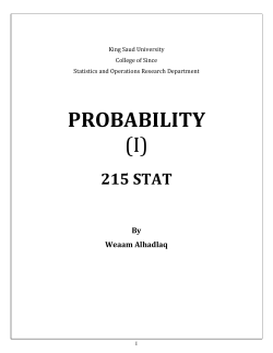 PROBABILITY (I)
