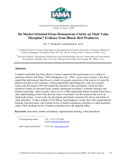Do Market Oriented Firms Demonstrate Clarity on Their Value