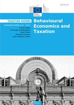 Behavioural Economics and Taxation