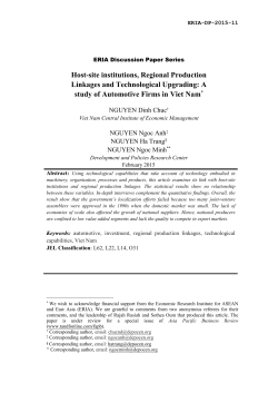 Host-site institutions, Regional Production Linkages and