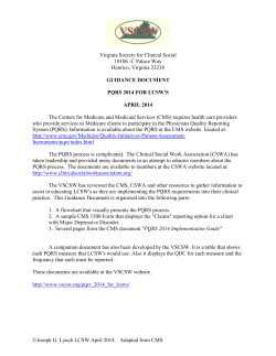 1. PQRS 2014 Flowchart for LCSW`s and CMS Claims Guide