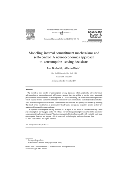 Modeling internal commitment mechanisms and self-control