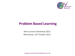 problem based learning - The Economics Network